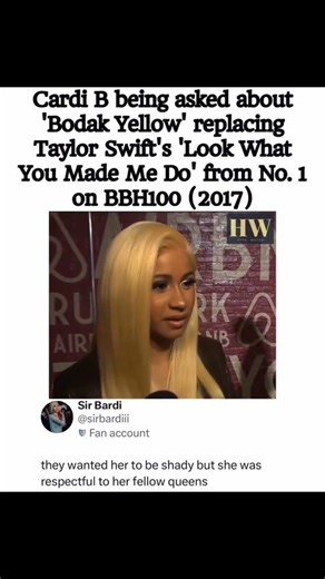Cardi B REACTS to Taking DOWN Taylor Swift from #1… ‘Bodak Yellow’ ERA! #cardib #shorts #viralvideo