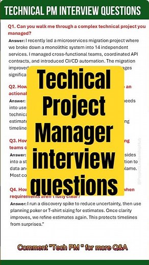 Top 10 Technical Project Manager Interview Questions — With Strong Sample Answers