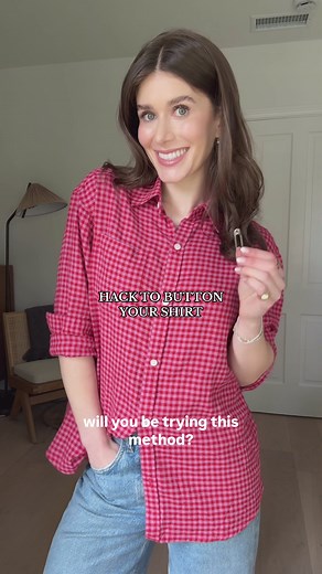 Easy Hack to Button Your Shirt with a Safety Pin