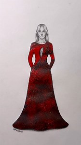 Crimson Velvet Gown