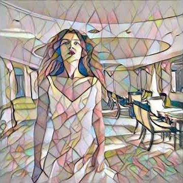 Walking Video Stylized with “Mosaic” | Feed-Forward Neural Style Transfer (α = 0.5, 512×512)