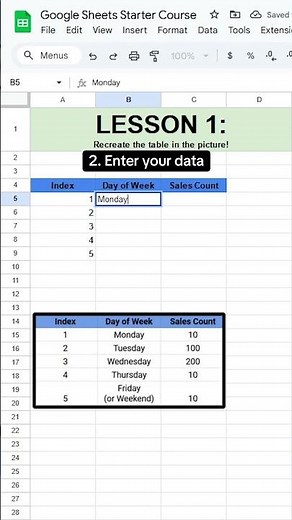 How to make a table in Google Sheets! ❤️ #googlesheets #excel #spreadsheets