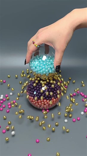 Colorful Crystal Ball Falling Beads ASMR Oddly Satisfying Relaxing #asmr #marblerunbb #fallingbeads