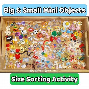 Big and Small, Large and Small Size Sorting Mini Objects, Size Comparison Mats, Montessori I Spy Trinkets Homeschool Learning Basic Concepts - Etsy