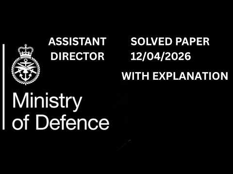 Today Assistant Director-MOD Sloved Paper held on 12-04-2026 | Solved Paper 2026 | Part-1