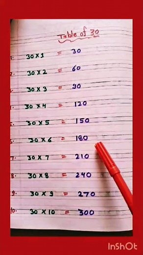 Table of 30. multiplication table of 30. 30 ki table.