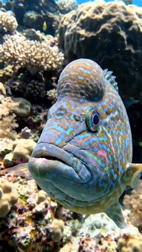 Humphead Wrasse Comes Close to Camera #nature #macro