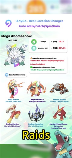 ✨All the December Raids & Best Team to Bring🤩!✅Pokémon Go Counter Guide! #pokemongo #ianygo