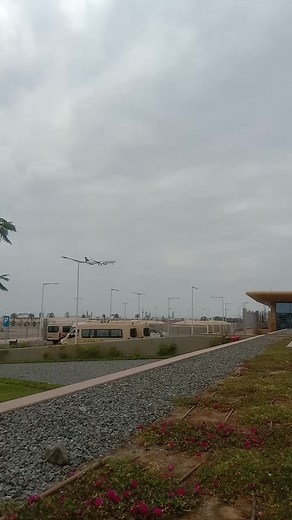 Plane Landing at Scenic Airport Runway