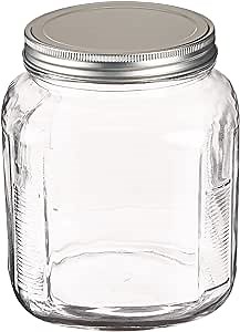 Anchor Hocking 2-Quart Cracker Jar with Brushed Aluminum Lid, Set of 4