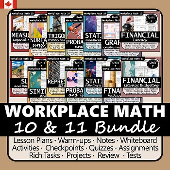 Workplace Math 10 and 11 Huge Bundle | Consumer Math, Measurement, Stats & More