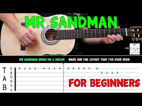 MR SANDMAN | Easy guitar melody lesson for beginners (with tabs) - The Chordettes