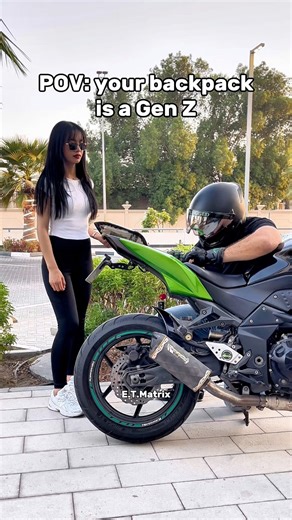 When your backpack is a Gen Z #motorcycle #etmatrix | E.T.Matrix