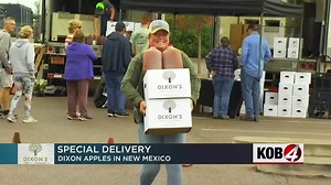 Dozens wait in line for the return of Dixon's apples