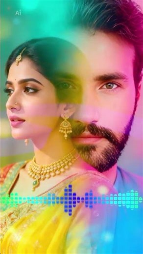 colorful dual-portrait (boy + girl) artistic