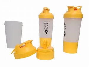 White And Orange Plastic Shaker Bottle