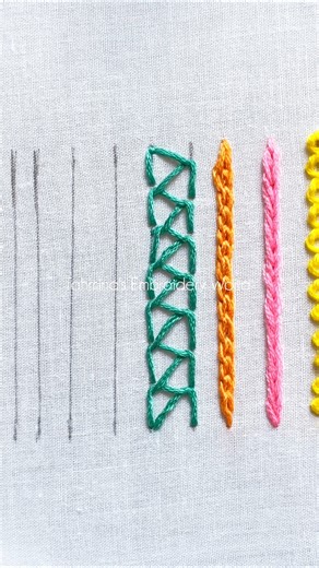 Double Chain stitch tutorial #stitch #doublechain #embroidery