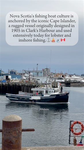 Nova Scotia's fishing boat culture is anchored by the iconic Cape Islander, a rugged vessel originally designed in 1905 in Clark's Harbour and used extensively today for lobster and inshore fishing. ⚓️⛵️🛥️🇨🇦 #fishermanlife #fishing #boat #UnsungHeroes #atlanticocean #atlanticcanada | Jherrwin RBaloaloa