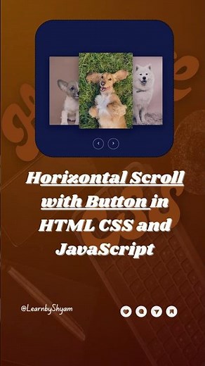 Horizontal Scroll with Button in HTML CSS and JS #html #coding