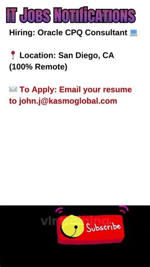 Oracle CPQ Consultant Job Remote Sept 25, 2025