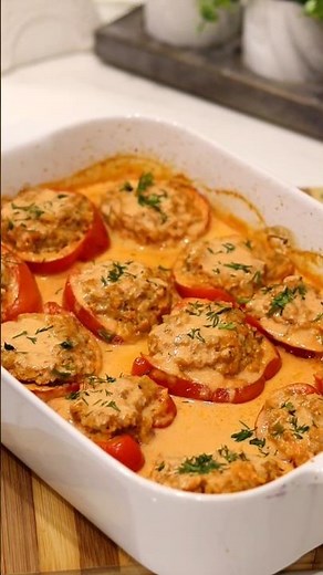 Creamy Stuffed Bell Peppers – So Juicy & Flavorful! Family Favorite Recipe