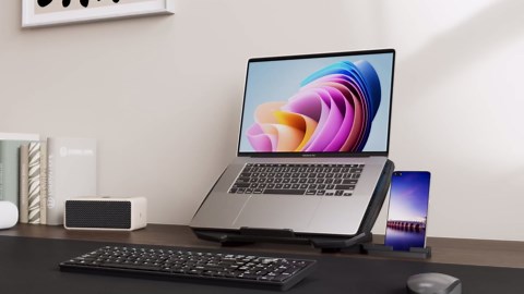 Laptop Cooling Pad Laptop Cooler Stand, Laptop Fan Cooling Pad for 12-15.6 Inch Laptop Notebooks, 5 Quiet Fans, 5 Angle Adjustable Laptop Cooling Stand (Black)