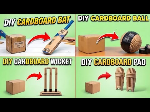 4 Easy Homemade Cricket Kits | how to make cricket kits at home | cricket kits kaise banaen ghar par