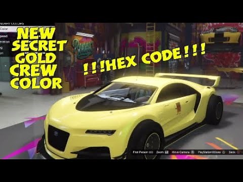 SECRET GOLD MODDED CREW COLOR IN GTA 5 ONLINE BEST SECRET COLOR ON THE GAME *HEX CODE* MUST WATCH