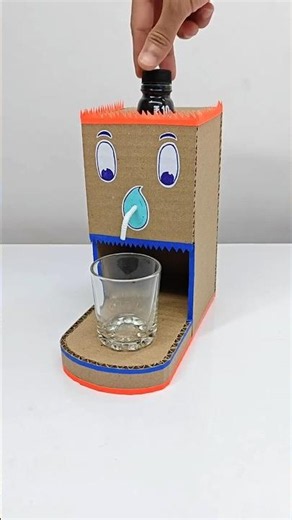 How To Make Simple Water Dispenser Machine From Cardboard #motor #project @SparkedKrishna #shorts