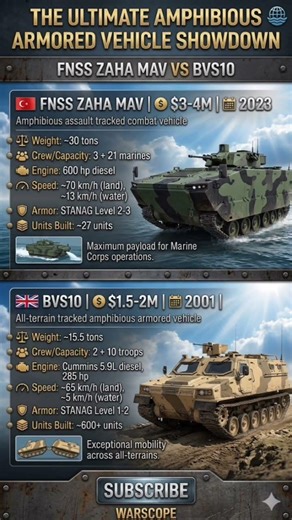 BVS10 vs ZAHA MAV - AmphibiousArmor Comparison#shorts