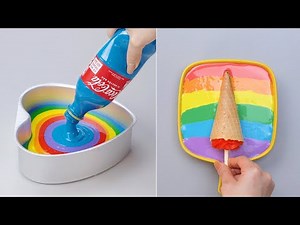 Fancy Rainbow HEART Cake Decorating Tutorial | Beautiful Cake And Dessert Recipe