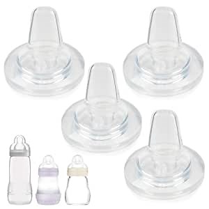 Sippy Cup Nipples for MAM Easy Start Bottle,Easy Active Bottle and Glass Baby Bottles,Plastic Trainer Cup,Soft Silicone Nipples,Variable Flow Conversion Nipple,6+ Months,4 Count