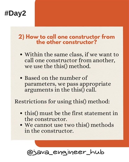 Day2 java interview questions Follow java_engineer_hub #daily java#javainterview #javaforbeginners