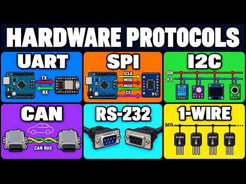 UART vs SPI vs I2C vs CAN vs RS-232 vs 1-Wire | Hardware Protocols Explained