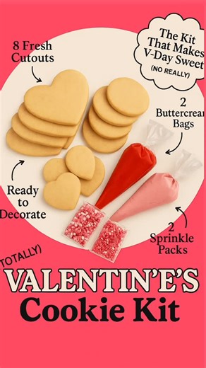 Make Valentine’s Day extra sweet 💕 Our V-Day Cookie Kit includes: 🍪 8 cookies 🎂 2 bags of buttercream ✨ 2 bags of sprinkle mix PRE-ORDER NOW | Schneiders Bakery