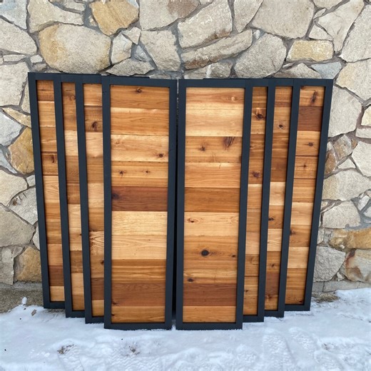 Extra Large Cedar Shutters: Two-toned Modern Farmhouse Shutters - Etsy