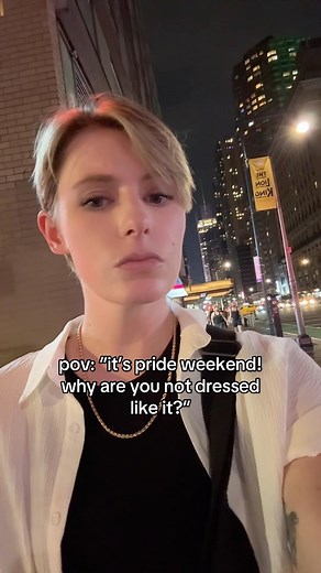 2.2K views · 2.8K reactions | oh I’m sorry, let me just… 睊 one might argue my chain and short sleeve button up shirt kinda screams lesbian tho. #lgbtqia #wlw #sapphic #lesbiansofig #pride | Alexi Melvin | Facebook