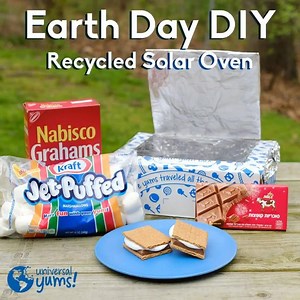 The yummiest way to celebrate Earth Day? Recycling your Universal Yums box into a solar oven! You can even make popping s’mores with the Strauss Popping Chocolate in your Israel box 🍫🎆 (did we just blow your minds?!) Here’s what you’ll need: - Scissors - Aluminum foil - Tape - Plastic wrap - Black paper - A pencil Optional: Strauss Popping Chocolate, marshmallows & graham crackers Happy International Earth Day! | Universal Yums