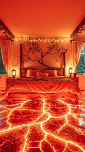 Amazing 3D Lava Epoxy Floor Bedroom Transformation 😍🔥#interiordesign#qualityflooring #homerenovation