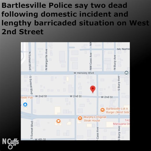 In Oklahoma, Bartlesville Police say two people are dead following a domestic incident and a standoff on Saturday. According to a release, police say officers responded to a 911 call in the 1600 block of West 2nd Street for a male individual preventing his girlfriend from leaving a residence. At the scene, officers made contact with the male who was standing inside the front door of the residence. Police say the male retreated further inside and barricaded himself. Officers were informed that he