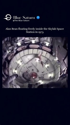 Alan Bean enjoying zero-gravity life aboard America's Skylab Space Station in 1973.