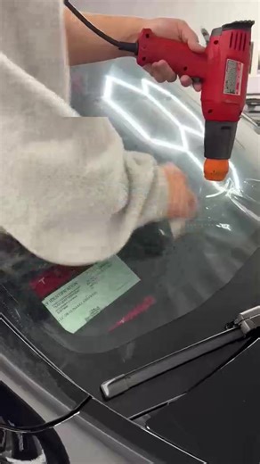 2.6K views · 17 reactions | Dry shrinking 50% nano ceramic window film + installation on a Tesla model Y front windshield! | Jena Johnston | Facebook