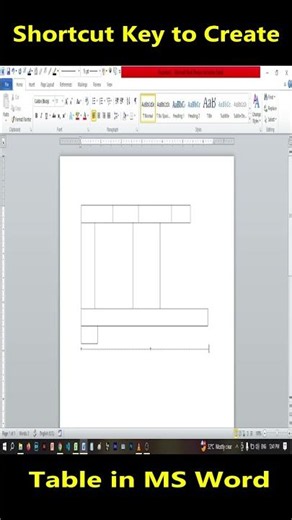 How to Create Table in MS Word Using Shortcut Key |