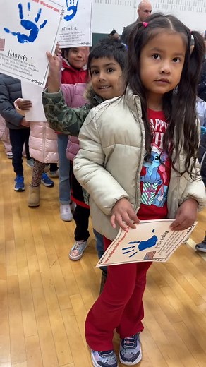 Dublin Kindergartners share their thanks with local Veterans at the Dublin Veterans Day ceremony - reminding us all that you’re never too young to say “thank you for your service” ❤️🇺🇸 #veteransday #thankyouforyourservice #dublinohio #dublinishome | Stacia Naquin