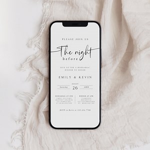 Rehearsal Dinner Electronic Invitation, the Night Before E-vite, Digital Wedding Rehearsal Invitation, Dinner Text Massage Invite, WI-145 - Etsy