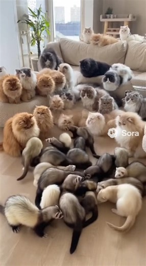 Cats VS Ferrets #cats #ferret #cat #pets #cute | The Vintage Robot