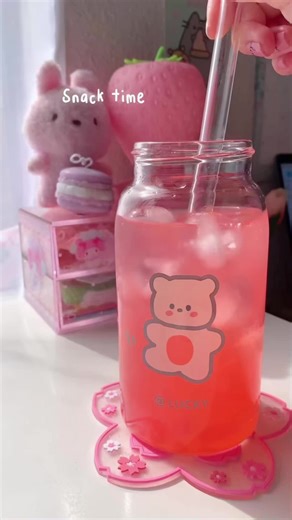 Kawaii Red Snack Time with Gummy Skittles | Pink Setup ASMR