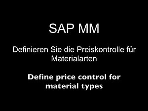 SAP MM - Define price control for material types