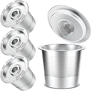 CAPMESSO Reusable Coffee Pods for Keurig: Stainless Steel Refillable K Cup - Reusable Coffee Filter for Keurig 1.0 Coffee Maker, Permanent (4 Reusable k cups for Keurig 1.0)